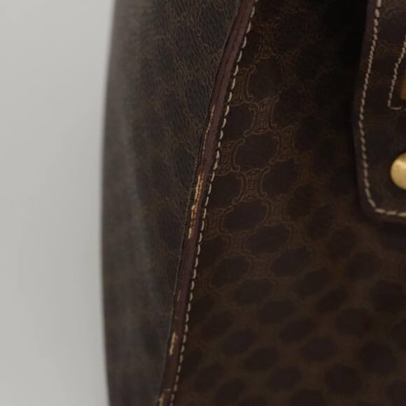 CELINE Macadam Canvas Hand Bag Pvc Leather Brown Gold - Picture 5 of 13